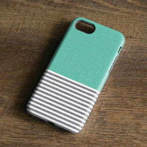 Teal and Grey Stripes iPhone 8 Pro Case