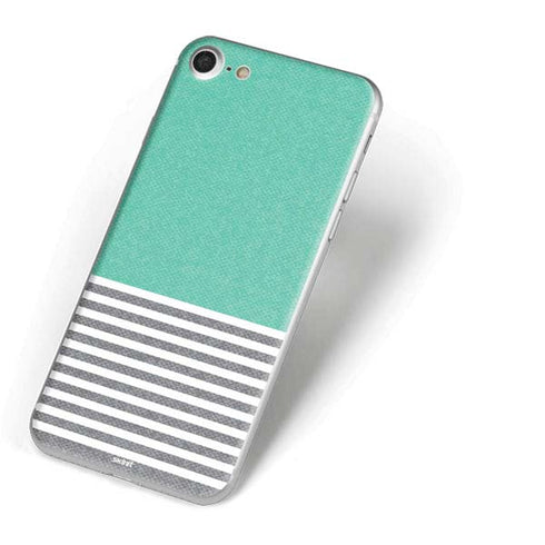 Teal and Grey Stripes iPhone 8 Skin