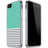 Teal and Grey Stripes iPhone SE (2nd & 3rd Gen) Clear Case