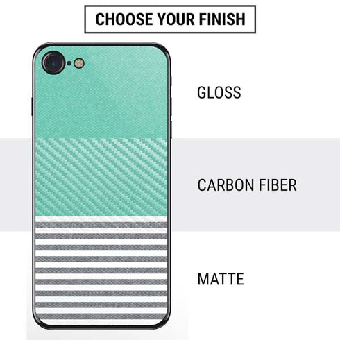 Teal and Grey Stripes iPhone SE (2nd & 3rd Gen) Skin