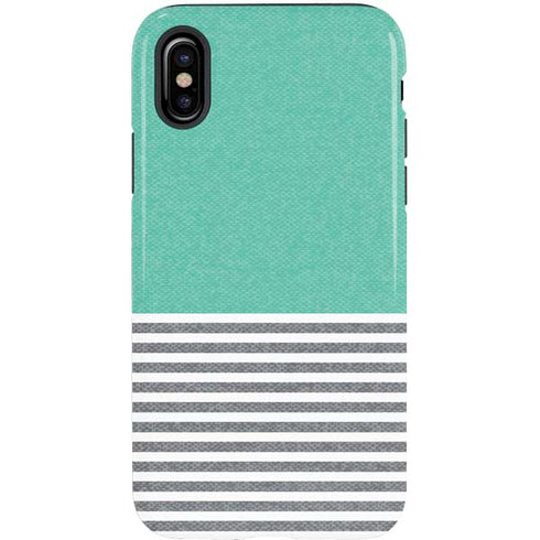 Teal and Grey Stripes iPhone X Pro Case