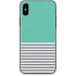Teal and Grey Stripes iPhone X Skin