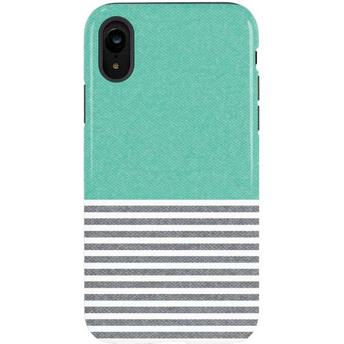Teal and Grey Stripes iPhone XR Pro Case