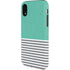 Teal and Grey Stripes iPhone XR Pro Case