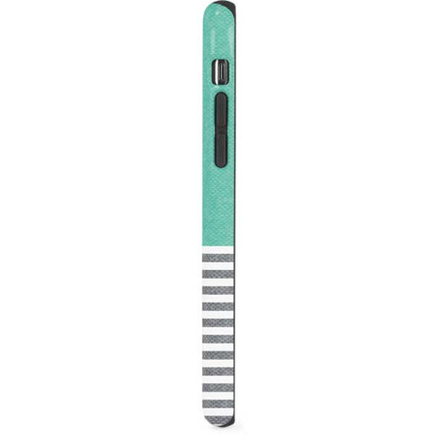 Teal and Grey Stripes iPhone XR Pro Case