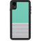 Teal and Grey Stripes iPhone XR Waterproof Case