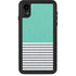 Teal and Grey Stripes iPhone XR Waterproof Case