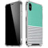 Teal and Grey Stripes iPhone XS Max Clear Case