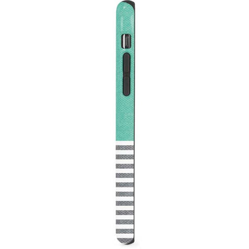 Teal and Grey Stripes iPhone XS Pro Case