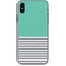 Teal and Grey Stripes iPhone XS Skin