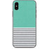 Teal and Grey Stripes iPhone XS Skin