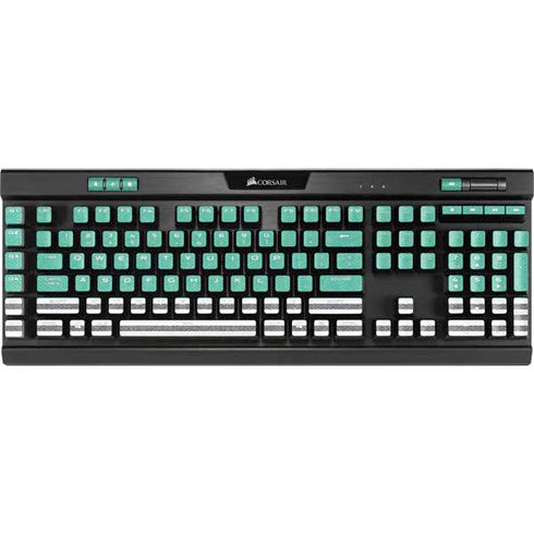 Teal and Grey Stripes K95 RGB PLATINUM Mechanical Gaming Keyboard Skin