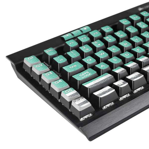 Teal and Grey Stripes K95 RGB PLATINUM Mechanical Gaming Keyboard Skin