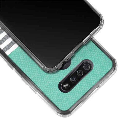 Teal and Grey Stripes LG K51/Q51 Clear Case