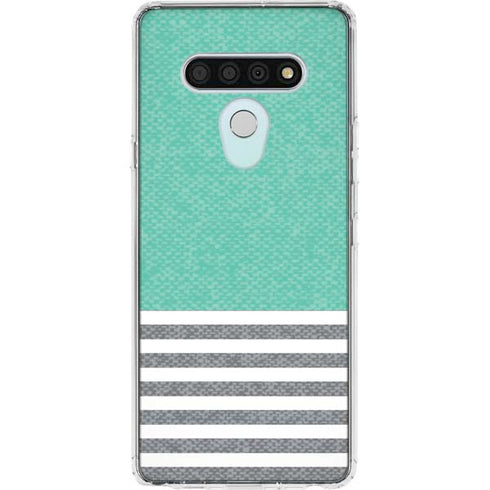 Teal and Grey Stripes LG Stylo 6 Clear Case