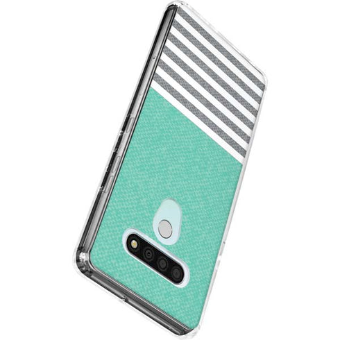 Teal and Grey Stripes LG Stylo 6 Clear Case