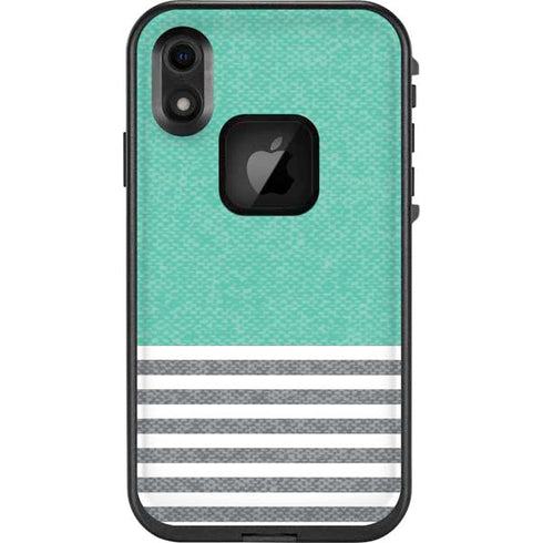 Teal and Grey Stripes LifeProof Fre iPhone Skin