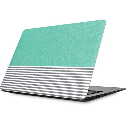 Teal and Grey Stripes Apple MacBook Skin