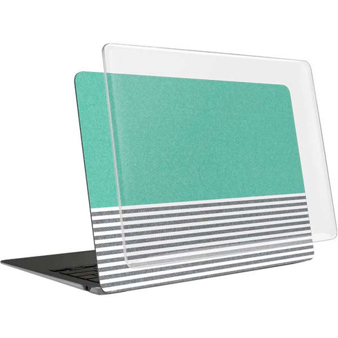 Teal and Grey Stripes MacBook Air 15in (2023-2025) Case plus Skin