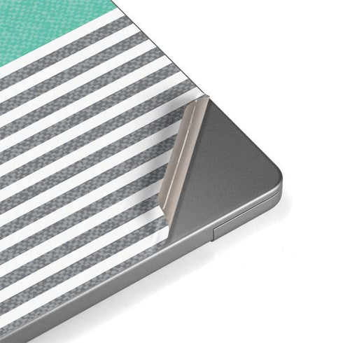 Teal and Grey Stripes MacBook Pro 14in (2021-24) Skin