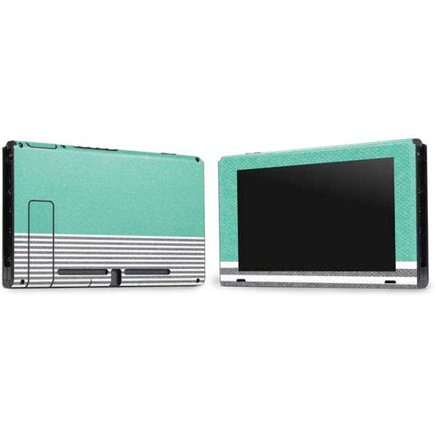 Teal and Grey Stripes Nintendo Switch Bundle Skin