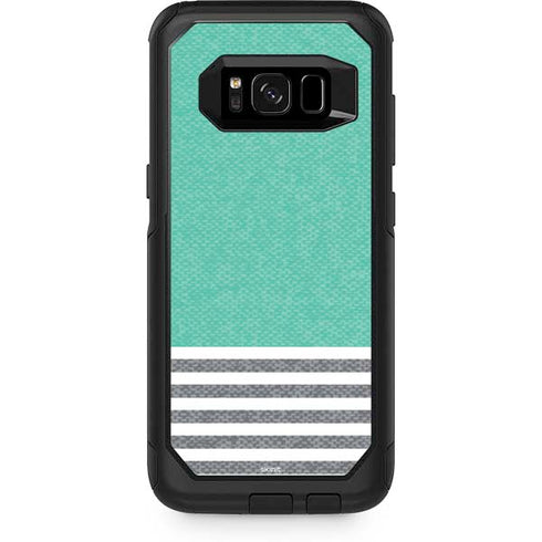 Teal and Grey Stripes Otterbox Commuter Galaxy Skin