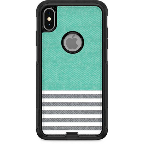 Teal and Grey Stripes Otterbox Commuter iPhone Skin