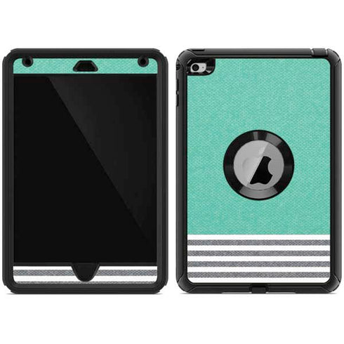Teal and Grey Stripes Otterbox Defender iPad Skin