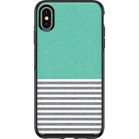 Teal and Grey Stripes Otterbox Symmetry iPhone Skin