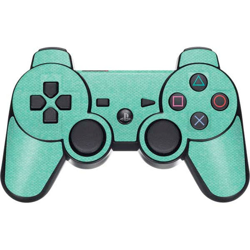 Teal and Grey Stripes PS3 Dual Shock wireless controller Skin