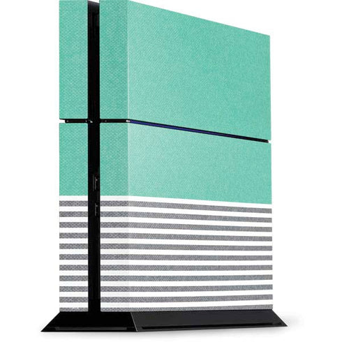Teal and Grey Stripes PS4 Console Skin