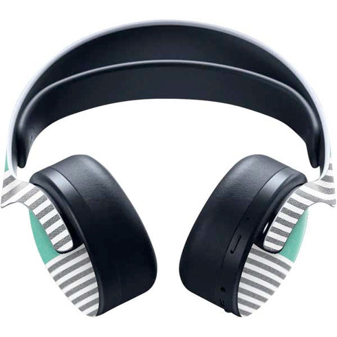 Teal and Grey Stripes PULSE 3D Wireless Headset for PS5 Skin