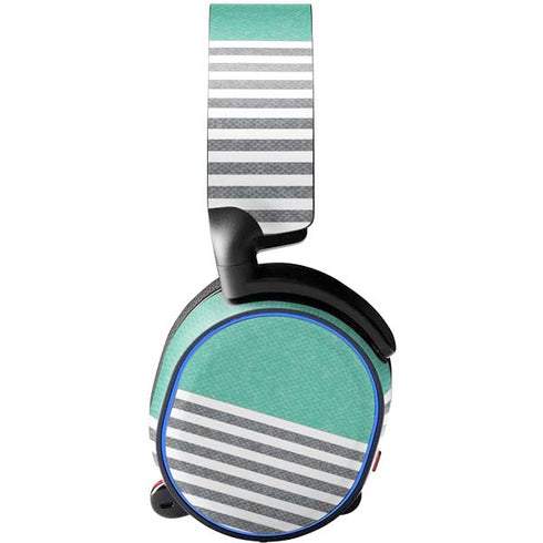 Teal and Grey Stripes SteelSeries Arctis 5 Skin