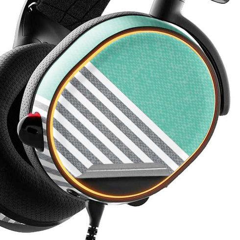 Teal and Grey Stripes SteelSeries Arctis 5 Skin