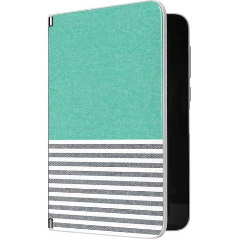 Teal and Grey Stripes Surface Duo Skin