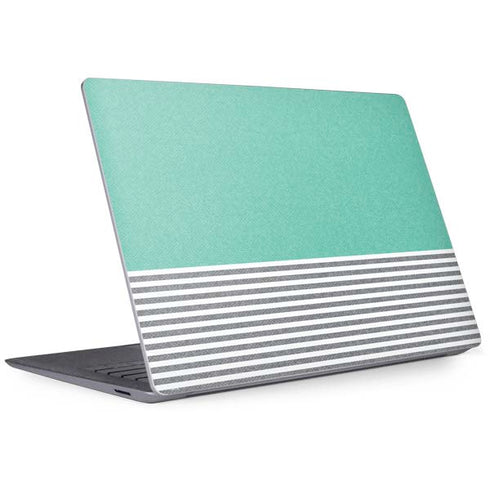 Teal and Grey Stripes Surface Laptop 3 13.5in Skin