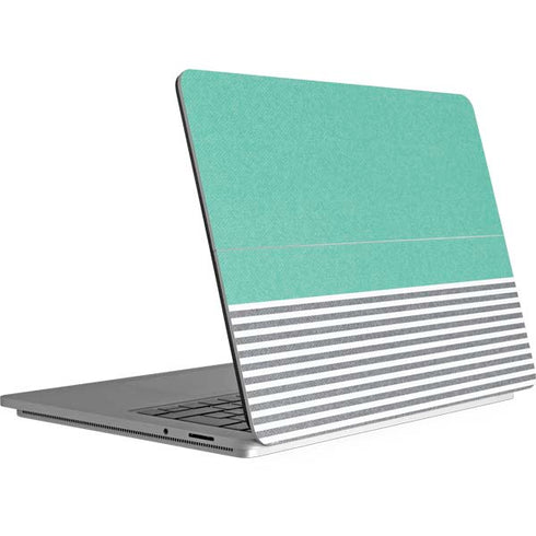 Teal and Grey Stripes Surface Laptop Studio Skin