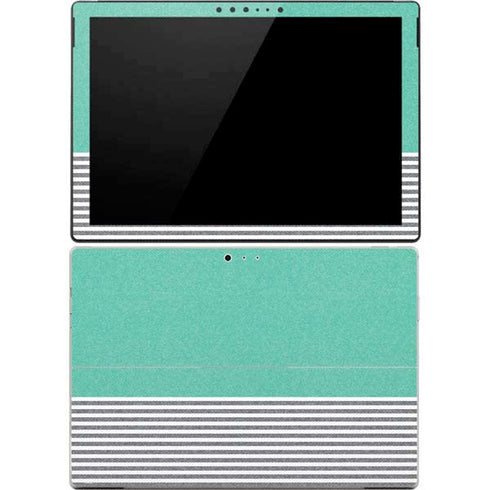 Teal and Grey Stripes Surface Pro 4 Skin