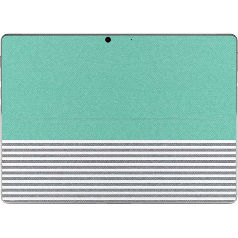 Teal and Grey Stripes Surface Pro 8 Skin