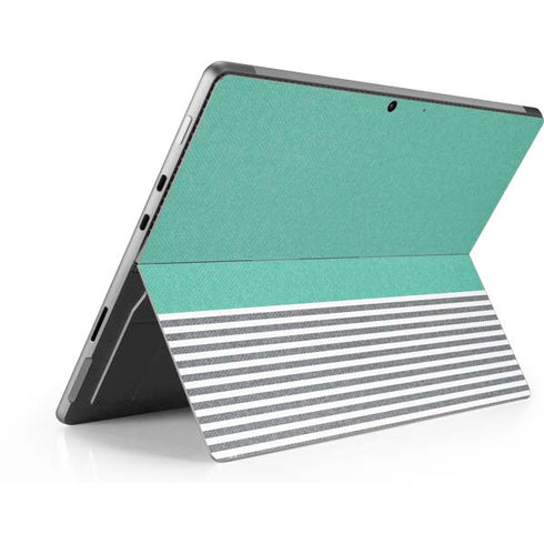 Teal and Grey Stripes Surface Pro 9 Skin