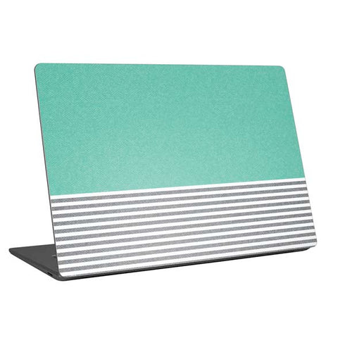 Teal and Grey Stripes Universal Laptop 11in (8.8 x 6.2in) Skin