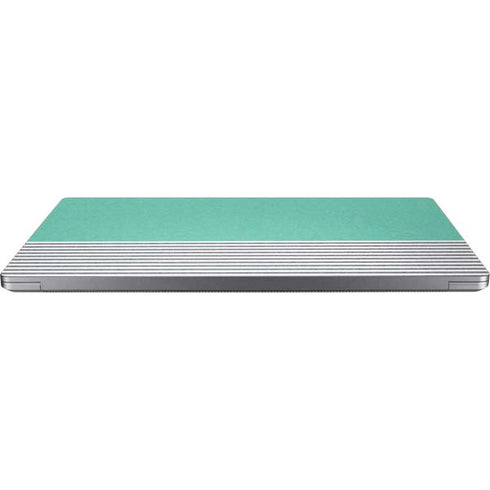 Teal and Grey Stripes Universal Laptop 13in (10.6 x 7.6in) Skin