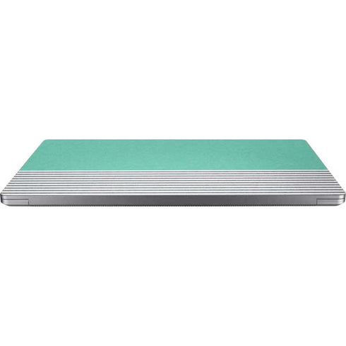 Teal and Grey Stripes Universal Laptop 15in (12.2 x 8.8in) Skin