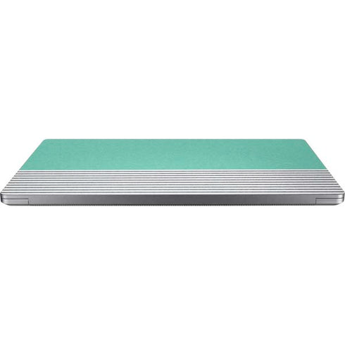 Teal and Grey Stripes Universal Laptop 16.6in (13.4 x 9.7in) Skin