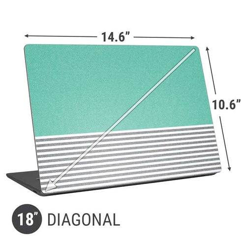 Teal and Grey Stripes Universal Laptop 18in (14.6 x 10.6in) Skin