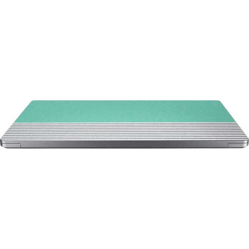 Teal and Grey Stripes Universal Laptop 18in (14.6 x 10.6in) Skin