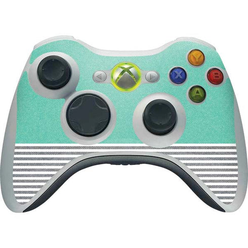 Teal and Grey Stripes Xbox 360 Wireless Controller Skin