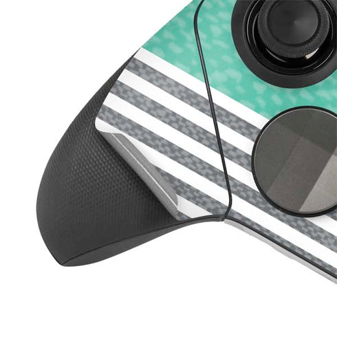 Teal and Grey Stripes Xbox Elite Wireless Controller Series 2 Skin