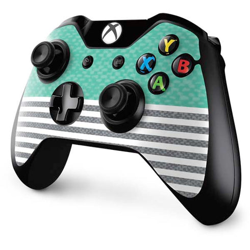 Teal and Grey Stripes Xbox One Controller Skin