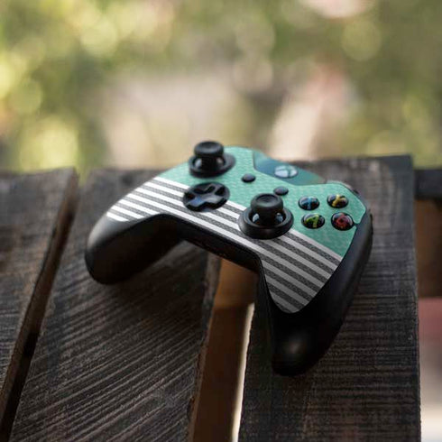 Teal and Grey Stripes Xbox One Controller Skin